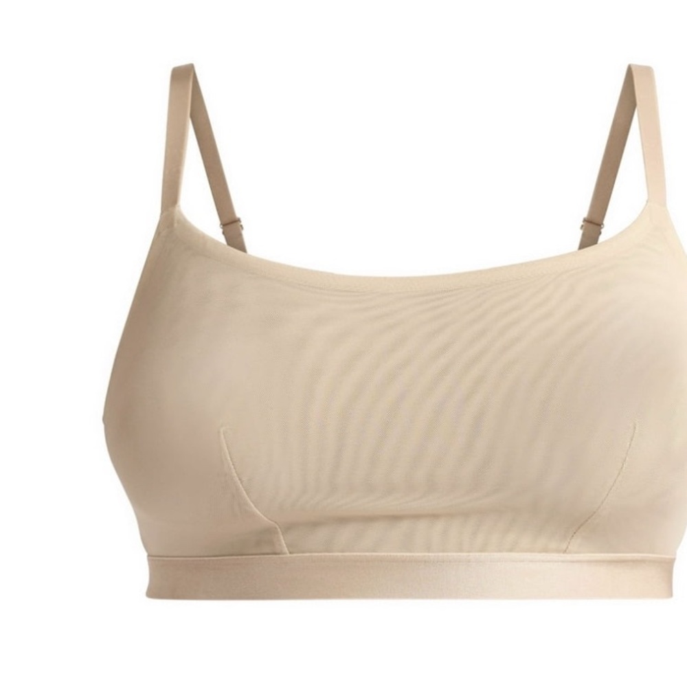 Joyspun Adobe Tan Mesh Bralette • Soft + Comfy • Small • Lightweight Intimates